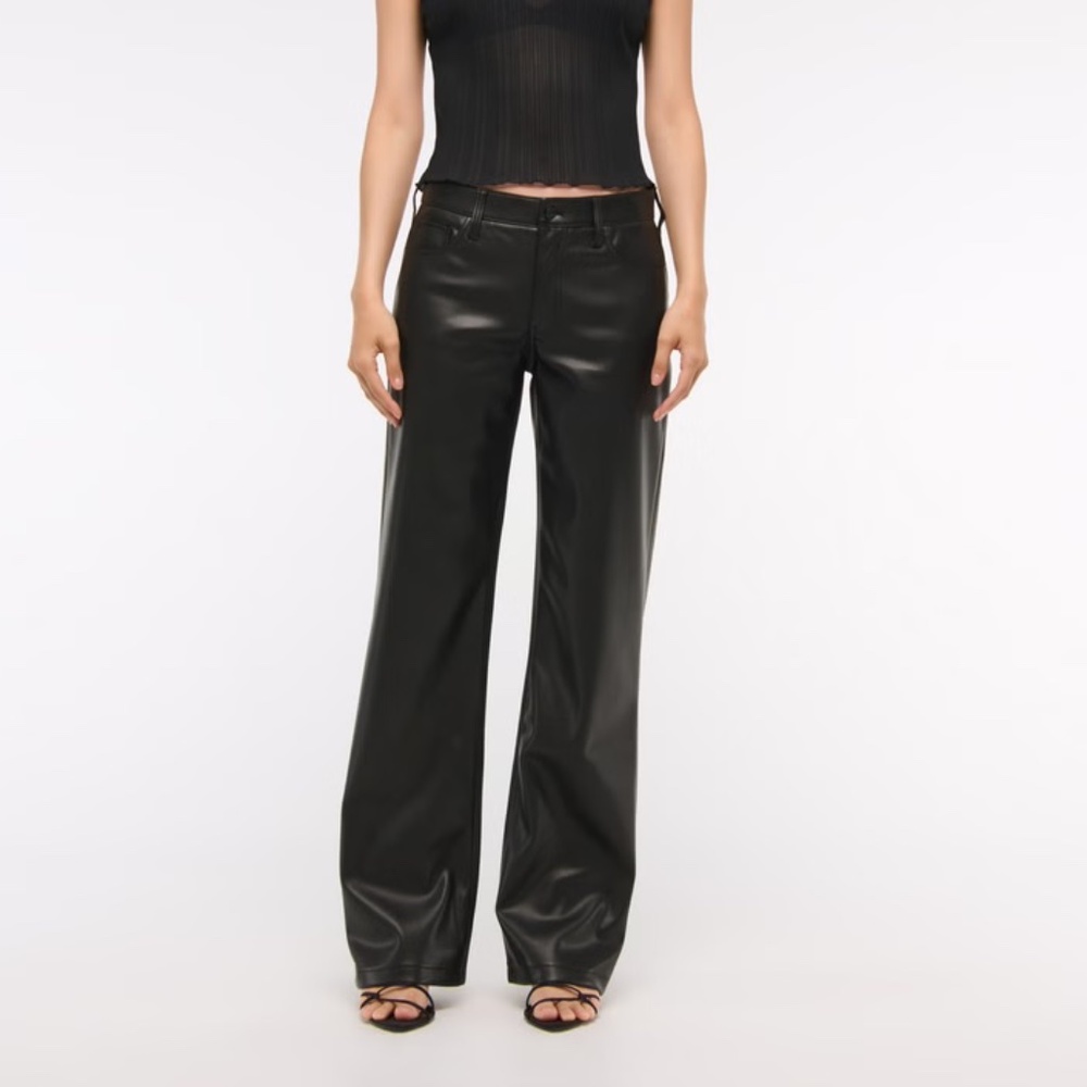 Abercrombie Vegan Leather Low Rise Baggy Pant